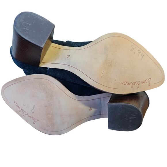 Sam Edelman Blake Black Suede Heels Boots Booties Side Zipper Block Heel 8.5 EUC - Picture 4 of 12